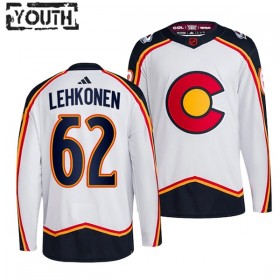 Colorado Avalanche Artturi Lehkonen 62 Adidas 2022-23 Reverse Retro 2.0 Weiss Trikot Authentic - Kinder